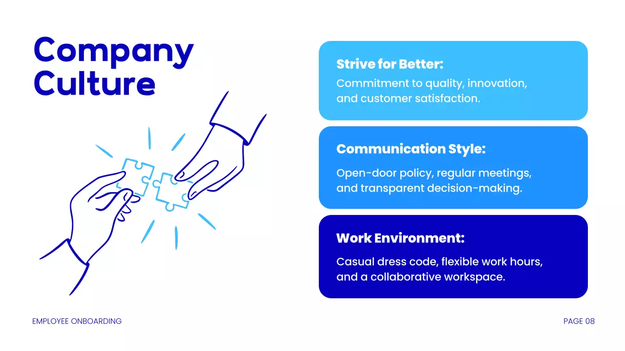 Blue Modern Employee Guide Presentation