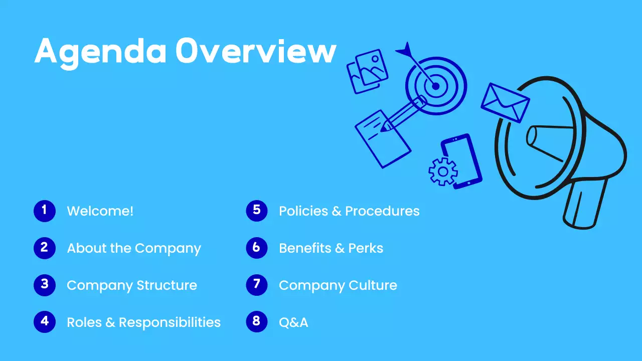 Blue Modern Employee Guide Presentation