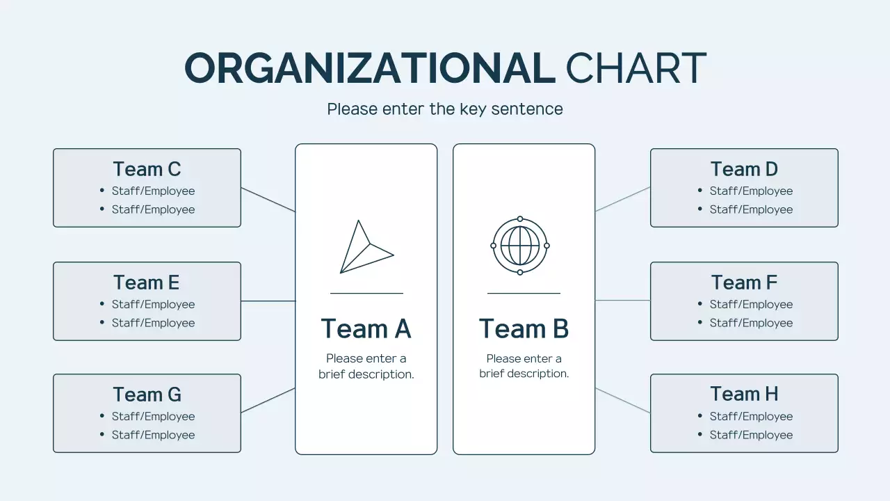 Blue Minimal Organization Chart Document Infographic