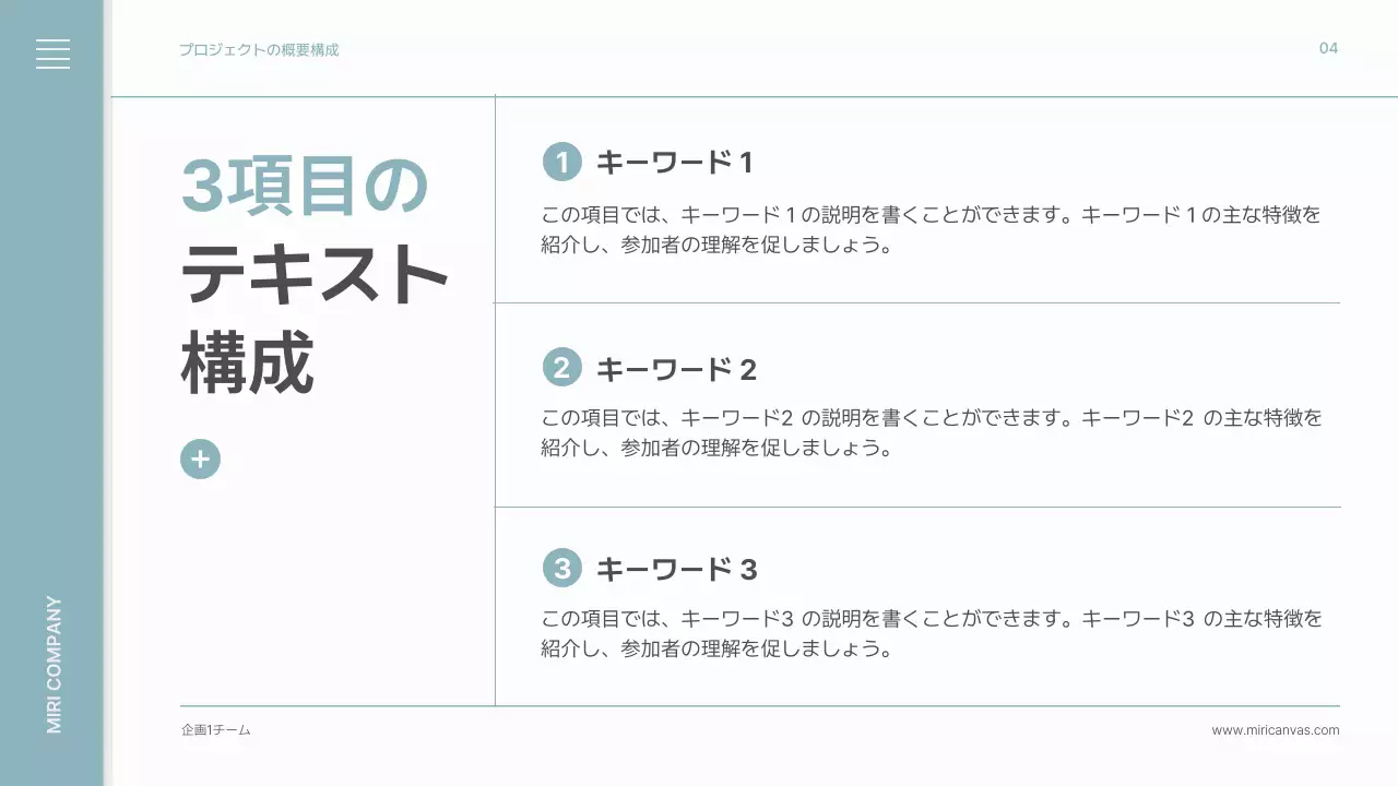 ミント モダン プロジェクト 企画書 プレゼンテーション