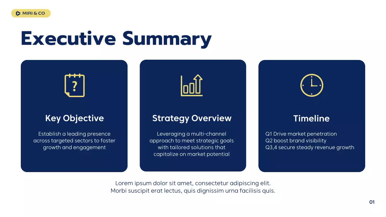 Navy Professional Business Plan Presentation