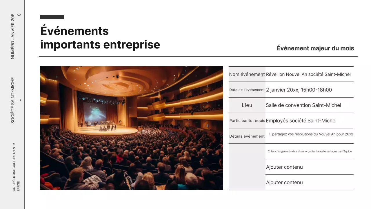 Lettre d'information d'entreprise moderne en noir et blanc