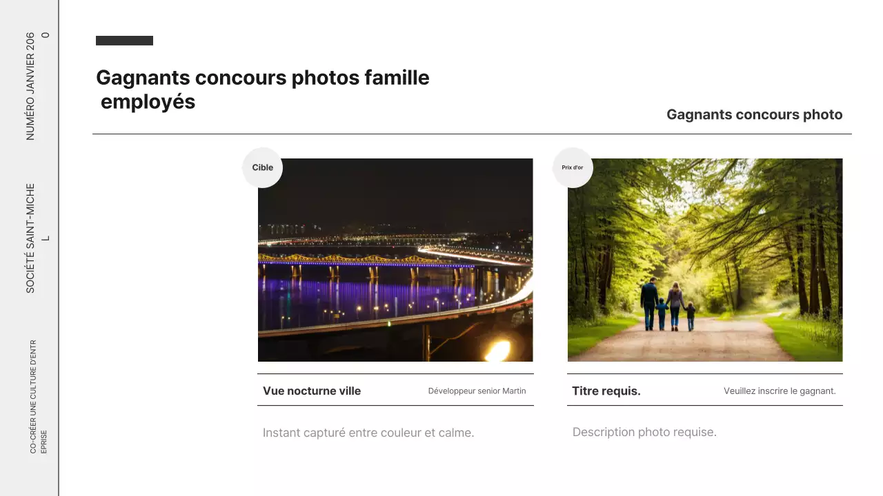 Lettre d'information d'entreprise moderne en noir et blanc