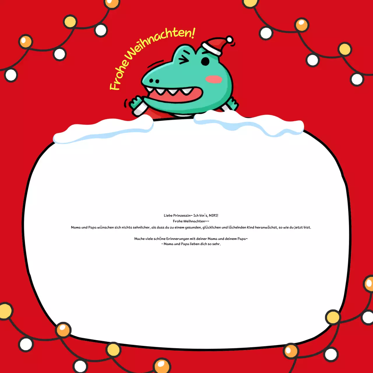 Eine rote gemütliche Weihnachtskarte