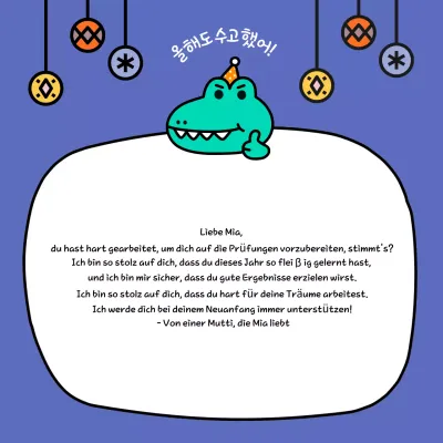 Niedliche blaue Jubelkarte