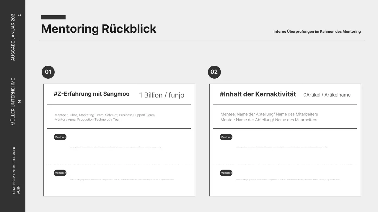 Schwarzer und weißer moderner Corporate Newsletter