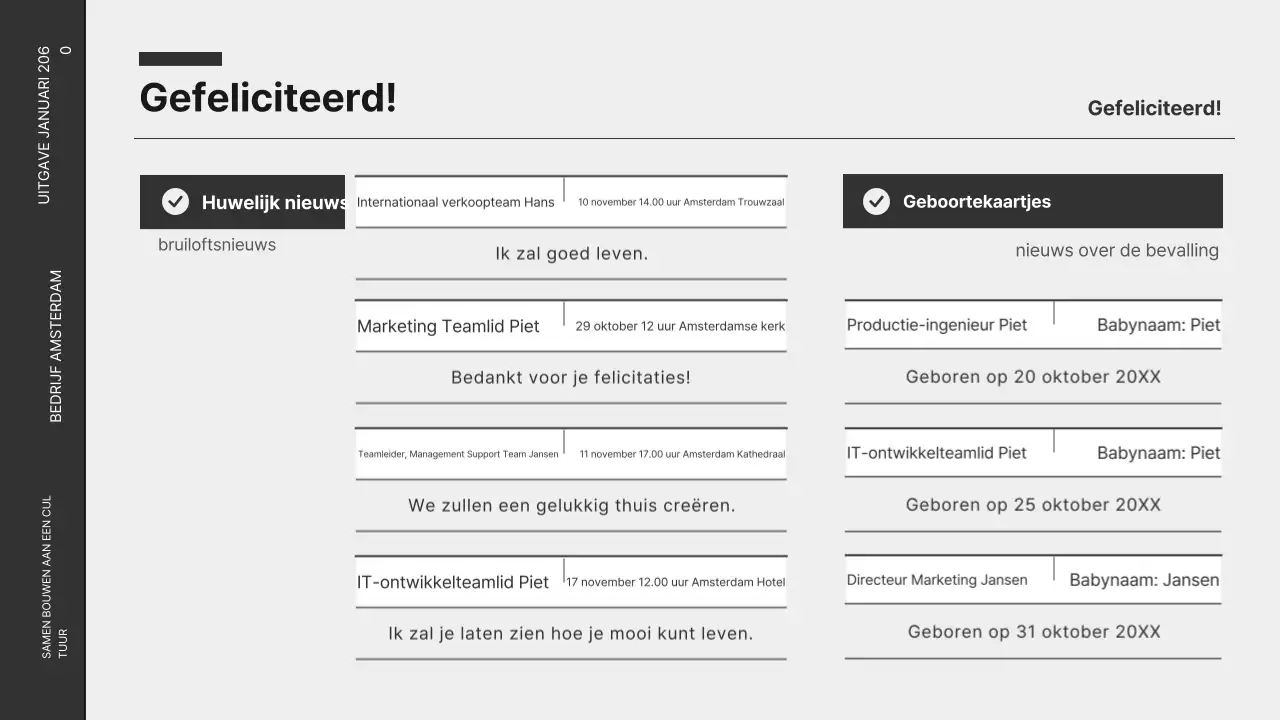 Zwart-wit moderne zakelijke nieuwsbrief