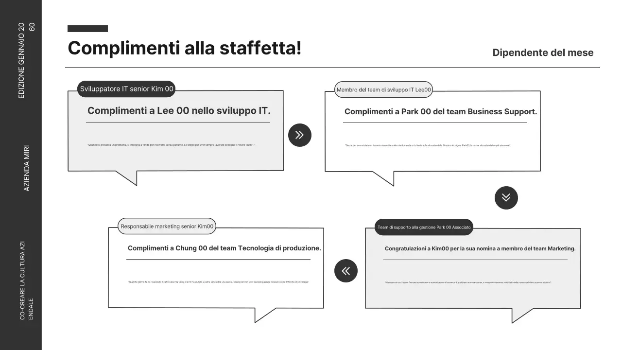 Newsletter aziendale moderna in bianco e nero