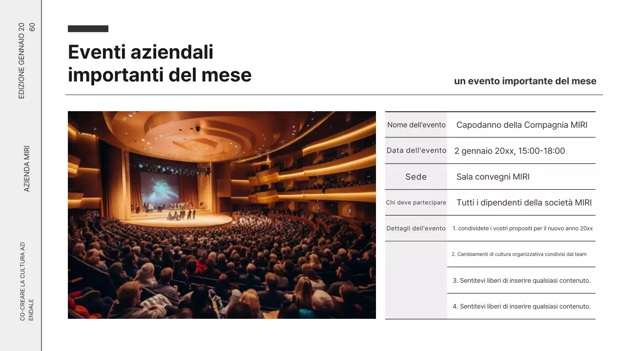 Newsletter aziendale moderna in bianco e nero