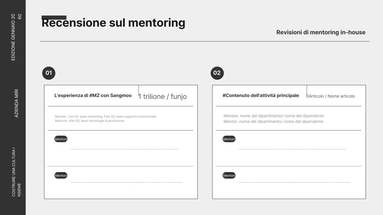 Newsletter aziendale moderna in bianco e nero