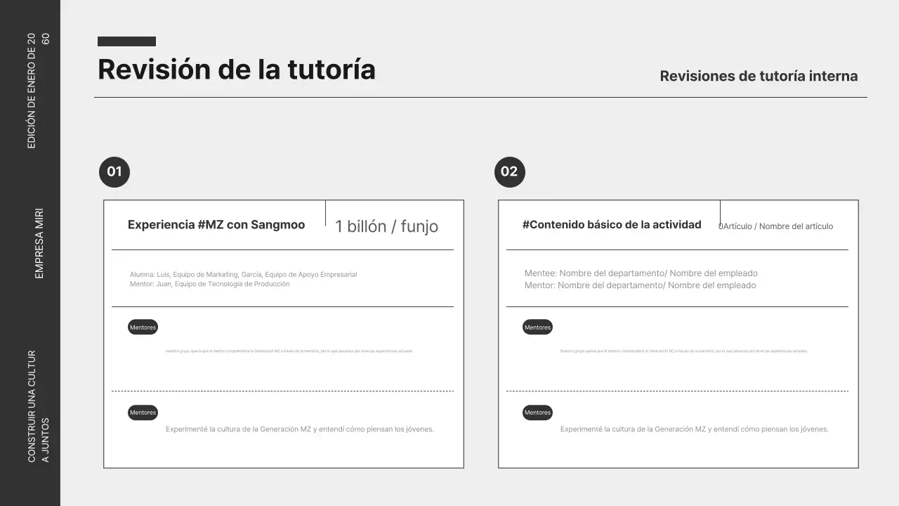 Boletín corporativo moderno en blanco y negro