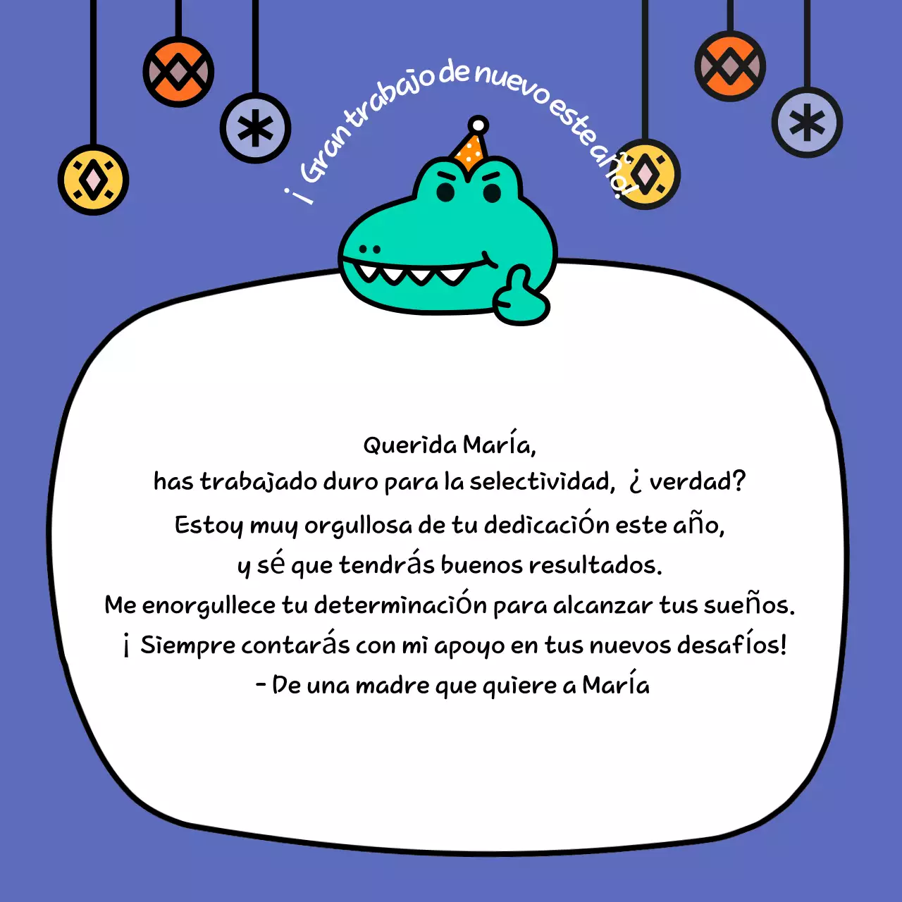 Bonita tarjeta de felicitación azul