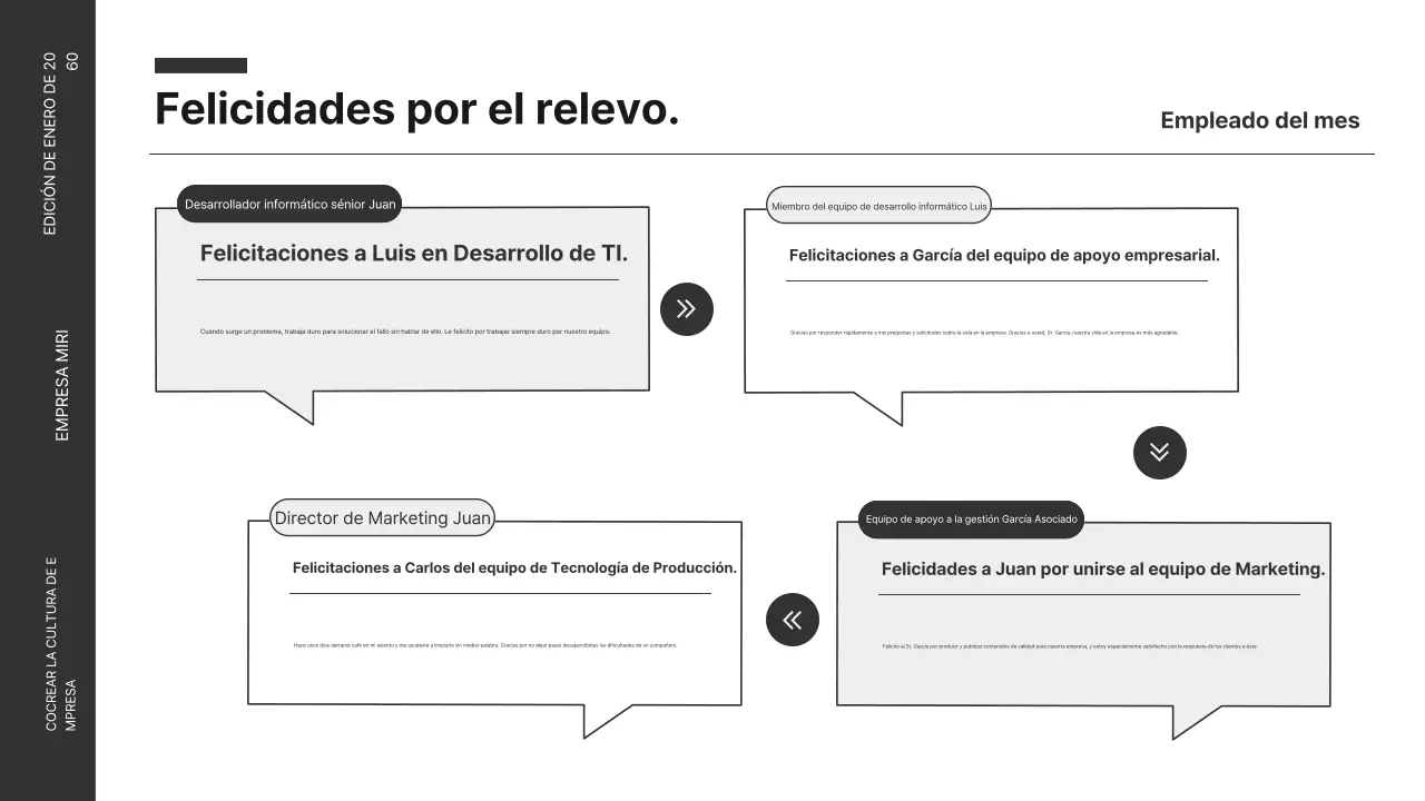 Boletín corporativo moderno en blanco y negro
