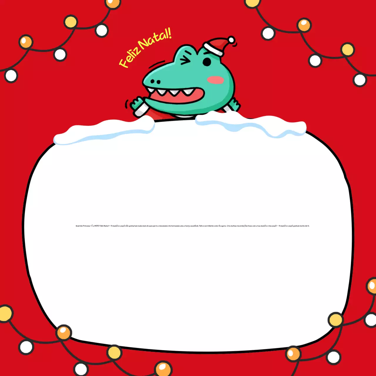 Um postal de Natal vermelho e acolhedor