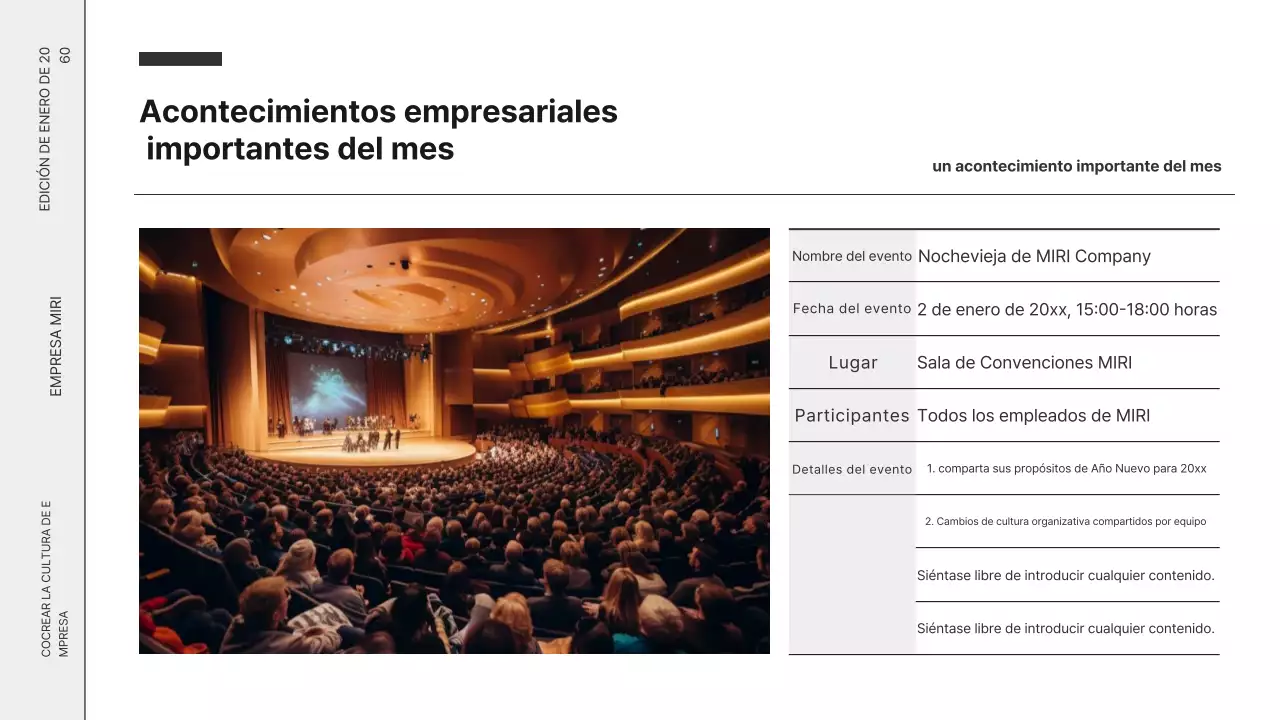 Boletín corporativo moderno en blanco y negro