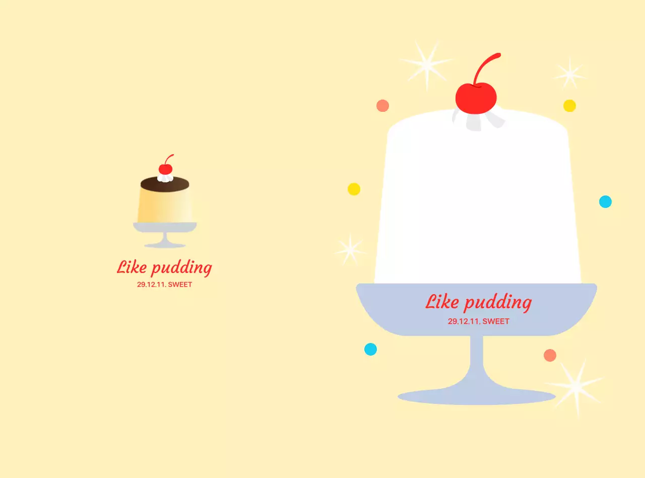 Konsep makanan penutup yang lucu dan krem