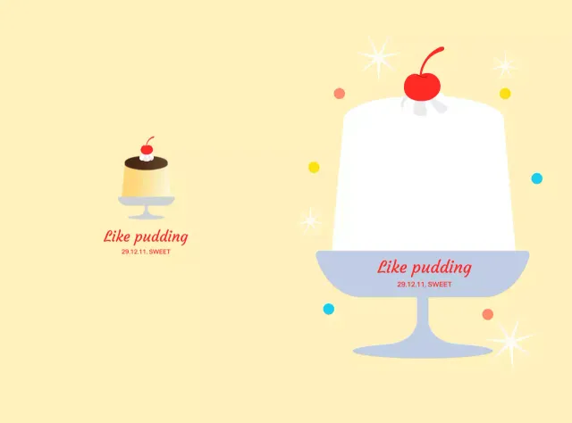 Konsep makanan penutup yang lucu dan krem