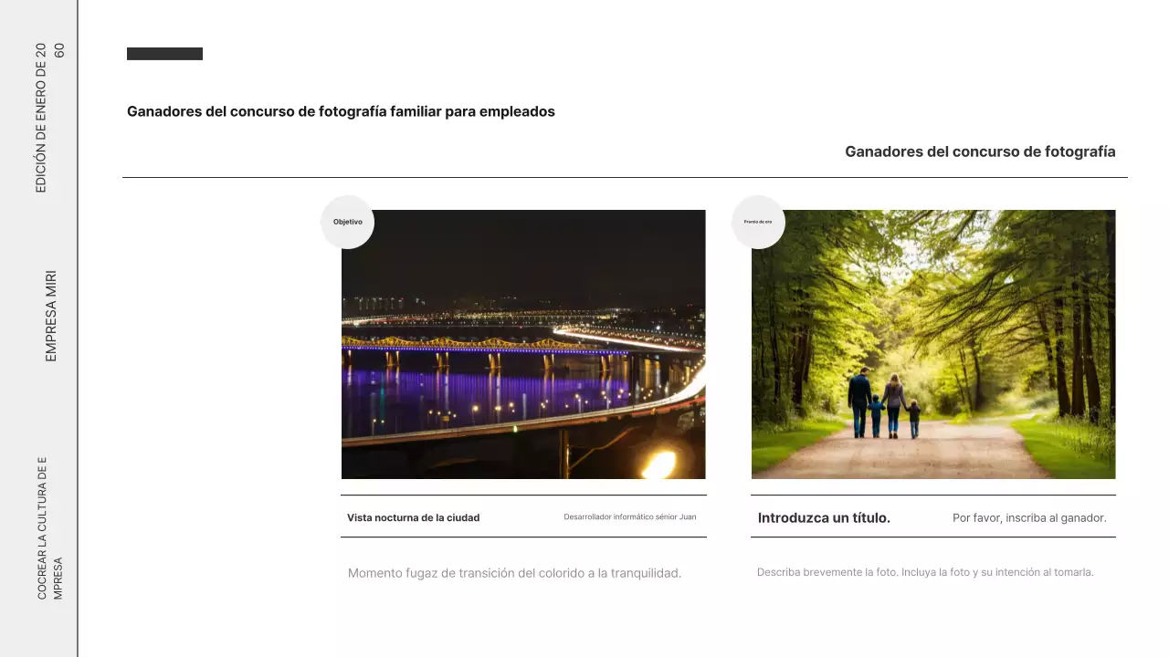 Boletín corporativo moderno en blanco y negro