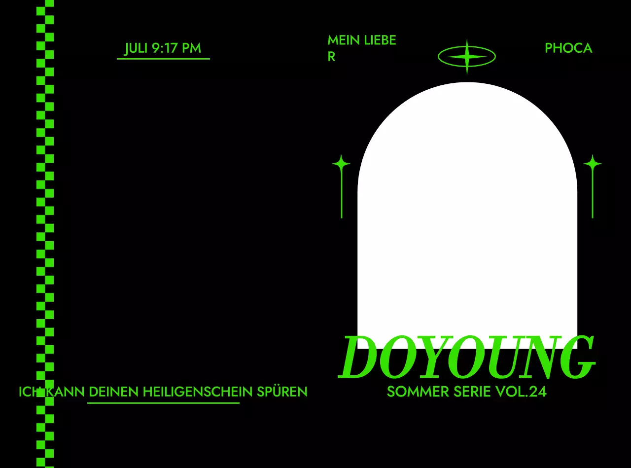 Rahmen mit stilvoller Typografie auf schwarzem Hintergrund