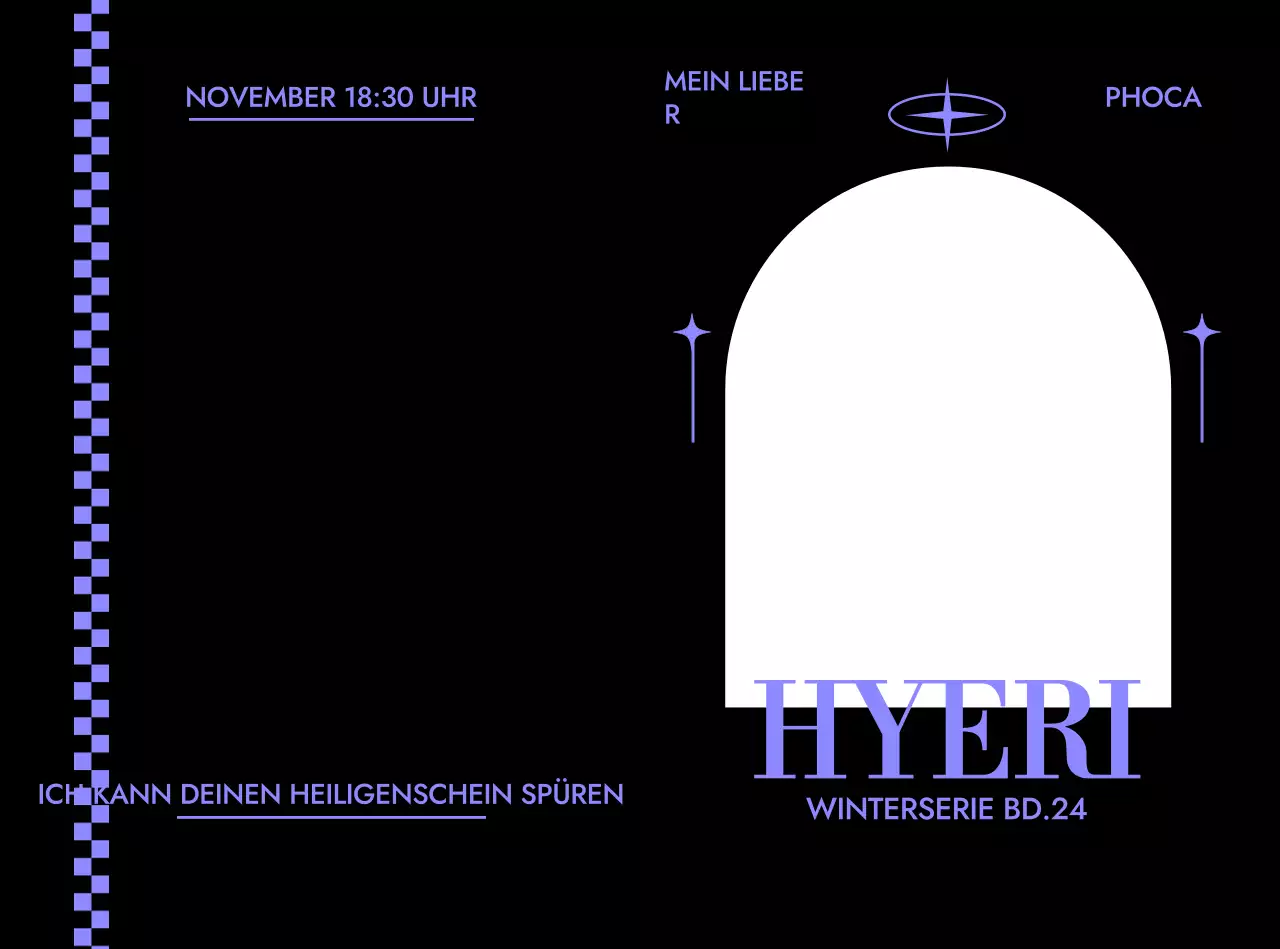 Rahmen mit stilvoller Typografie auf schwarzem Hintergrund