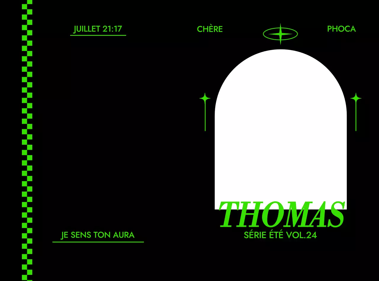 Cadre avec typographie stylisée sur fond noir