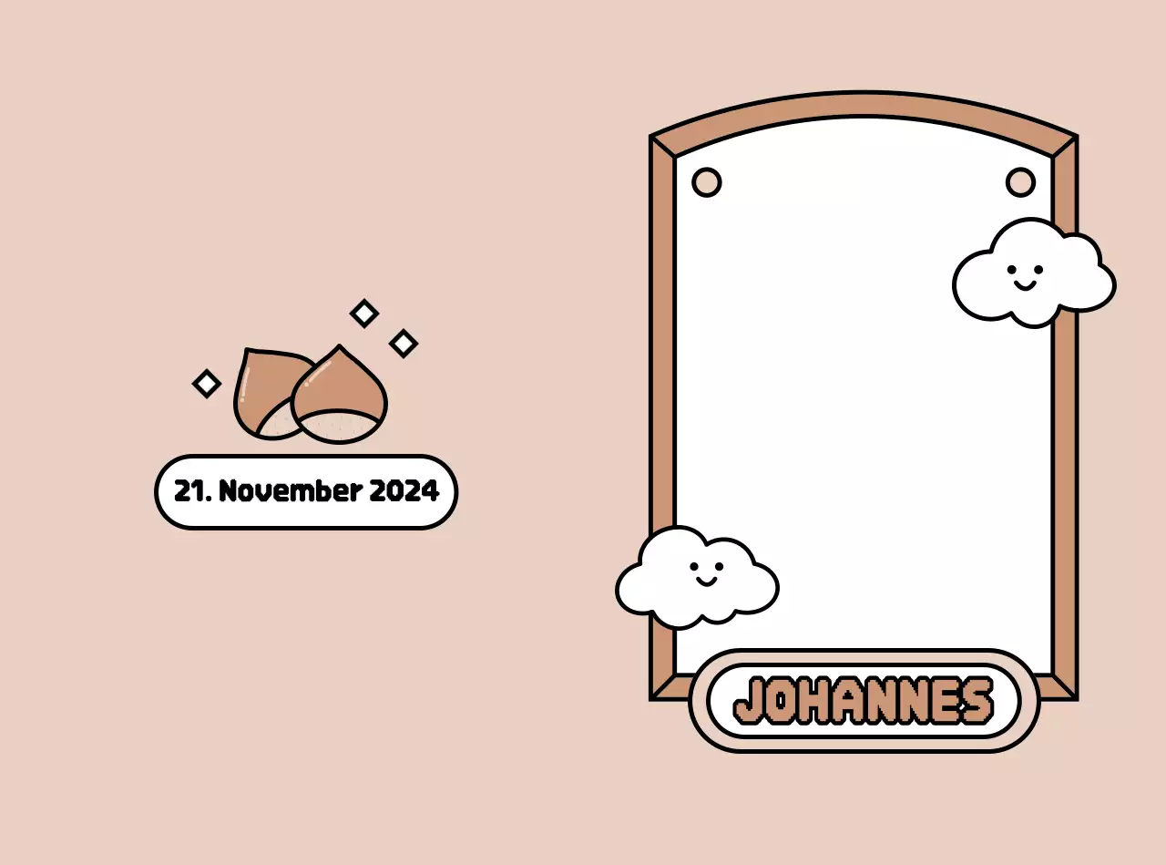 Andenkenrahmen mit blauer Illustration