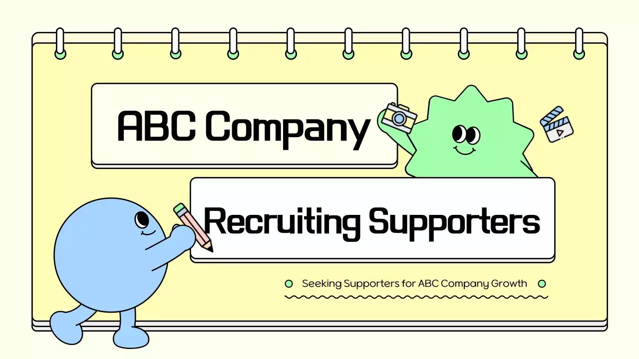 Bài thuyết trình thông báo tuyển dụng đơn giản màu vàng