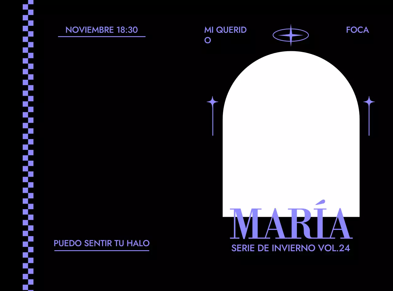 Marco con tipografía elegante sobre fondo negro