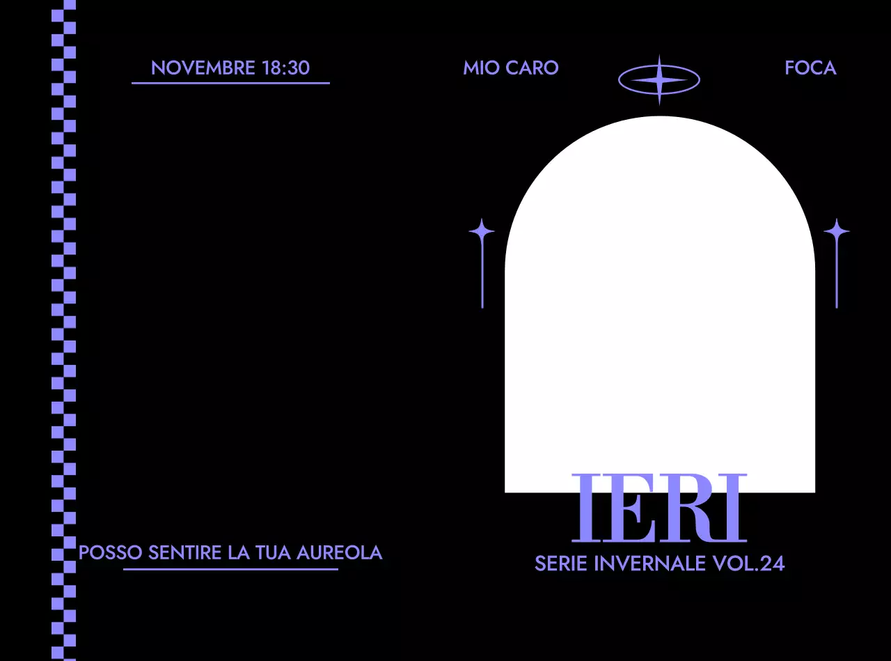 Cornice con tipografia elegante su sfondo nero