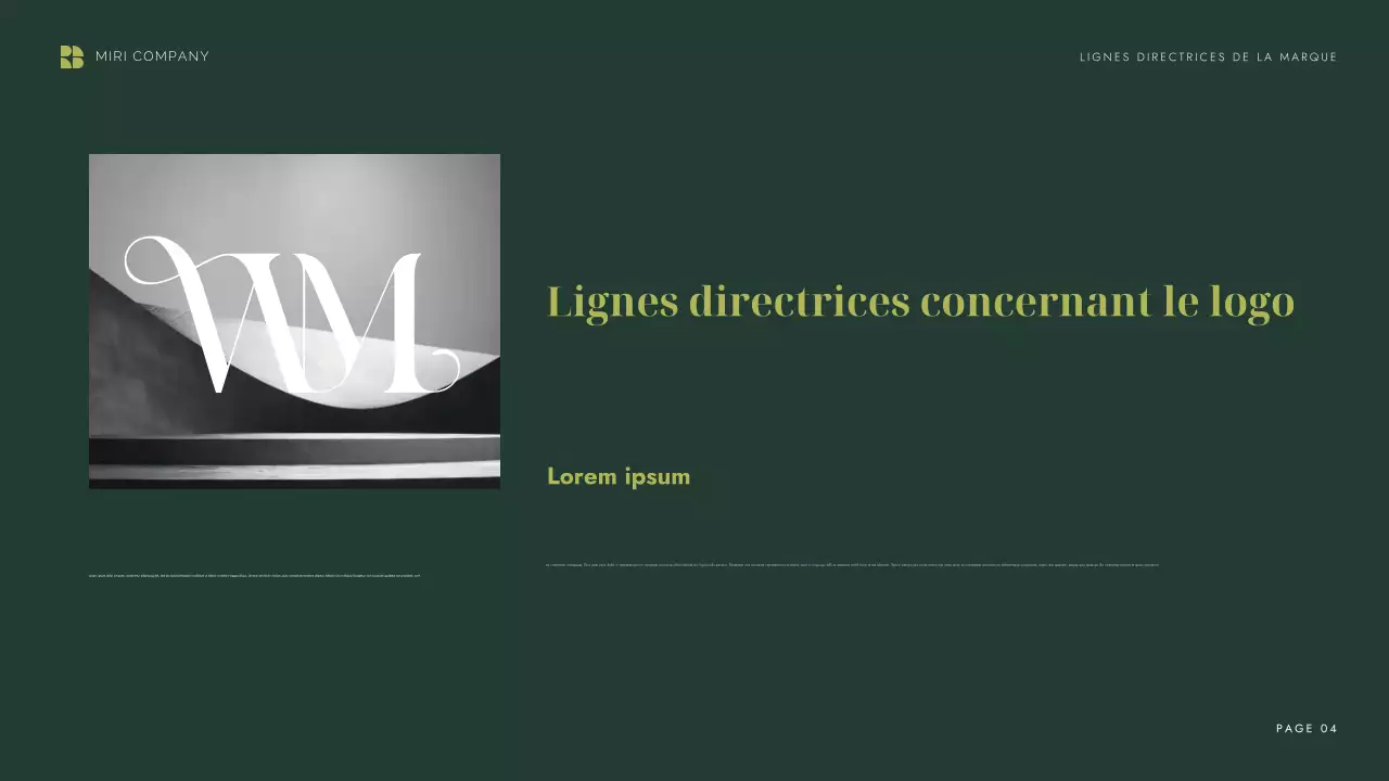 ligne directrice de la marque verte et moderne