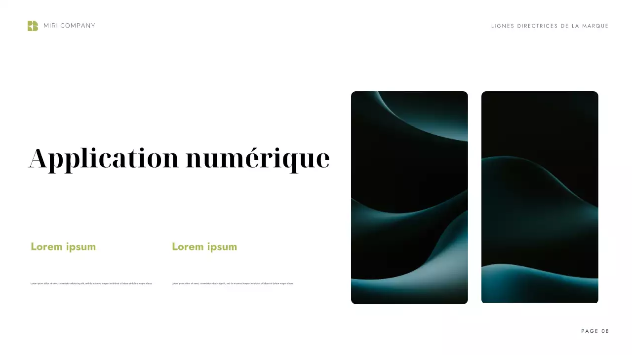 ligne directrice de la marque verte et moderne