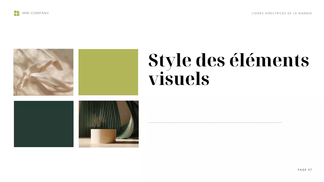 ligne directrice de la marque verte et moderne