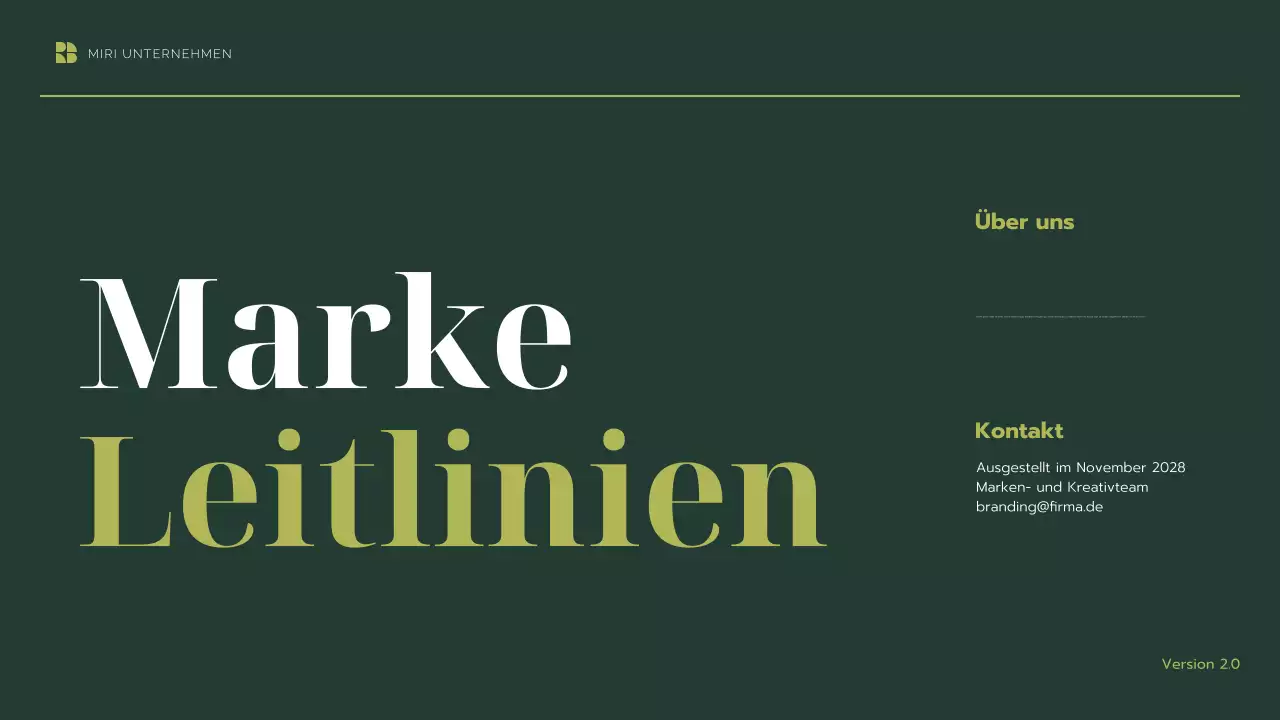 grüner moderner Markenleitfaden