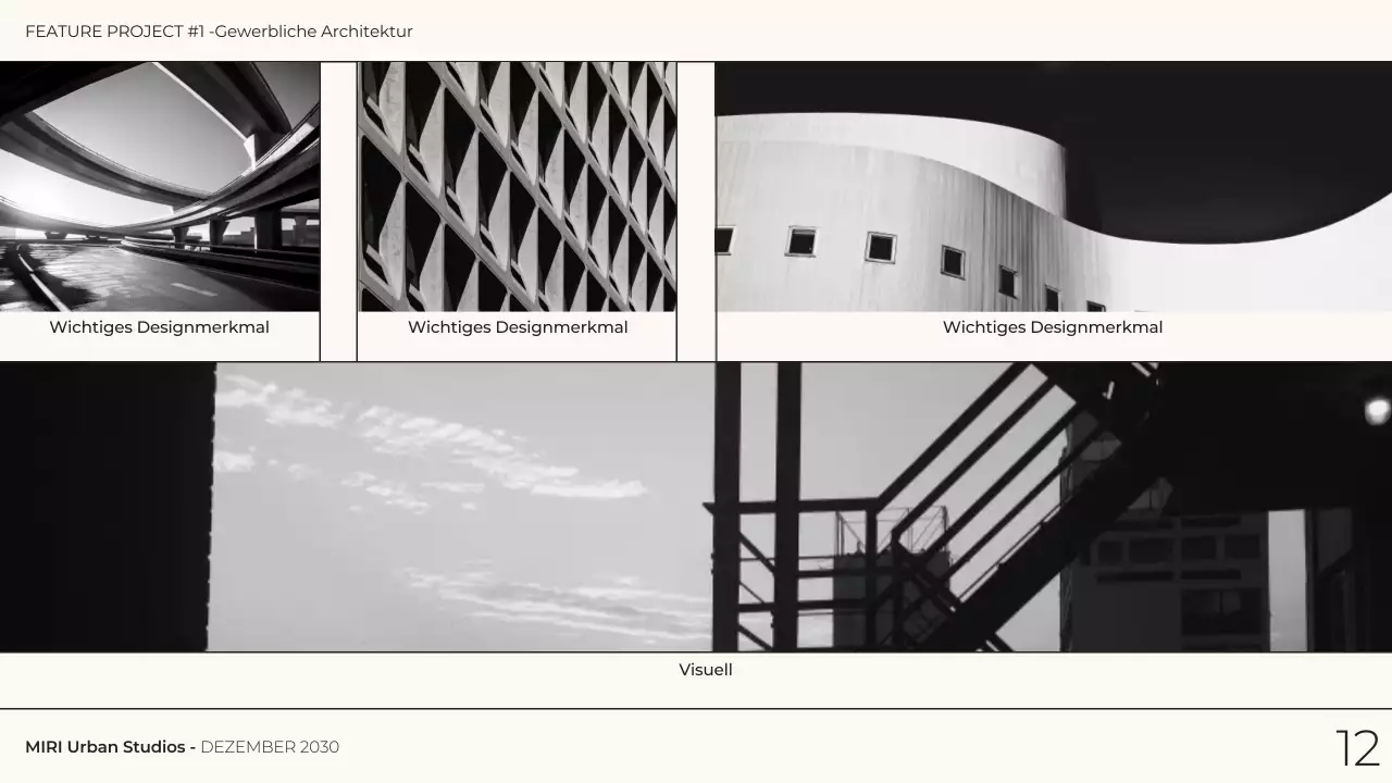 grau monochrom moderne Architektur Portfolio Präsentation