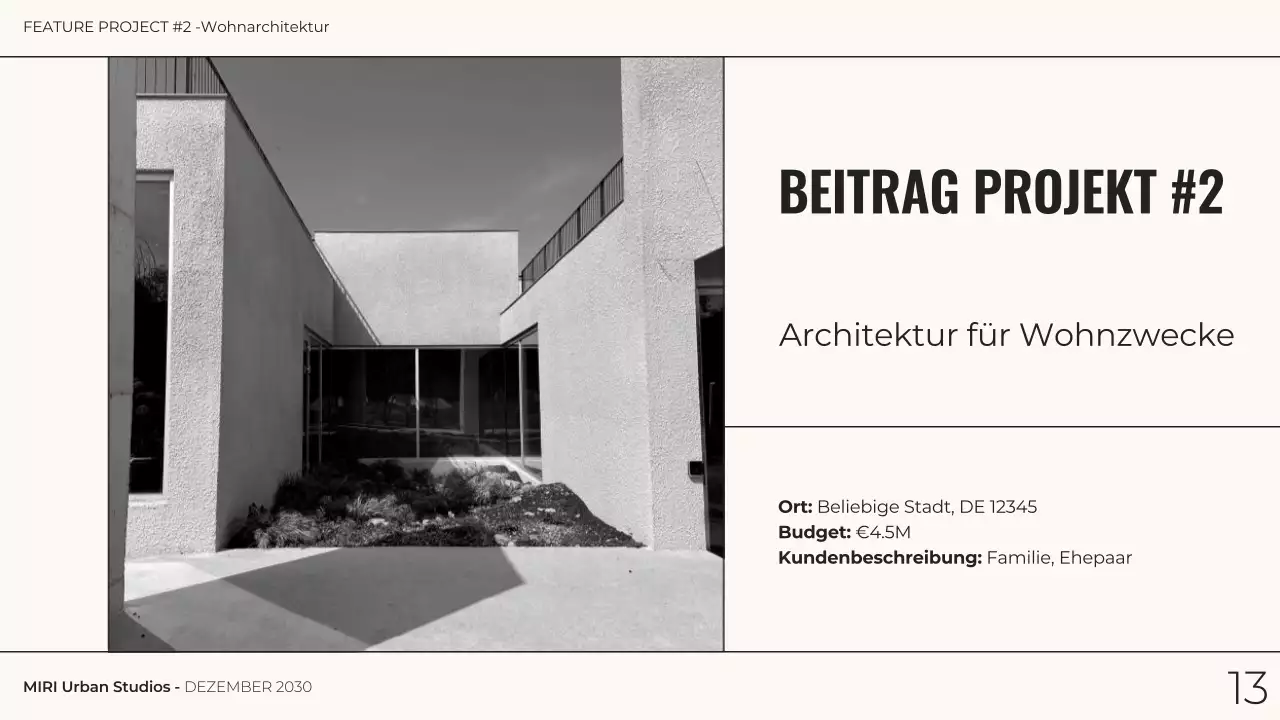 grau monochrom moderne Architektur Portfolio Präsentation