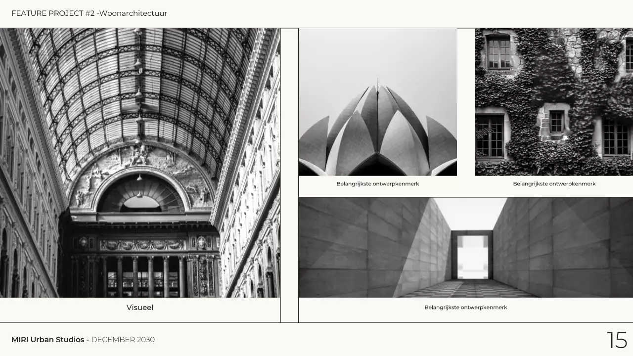 grijs monochroom moderne architectuur portfolio presentatie