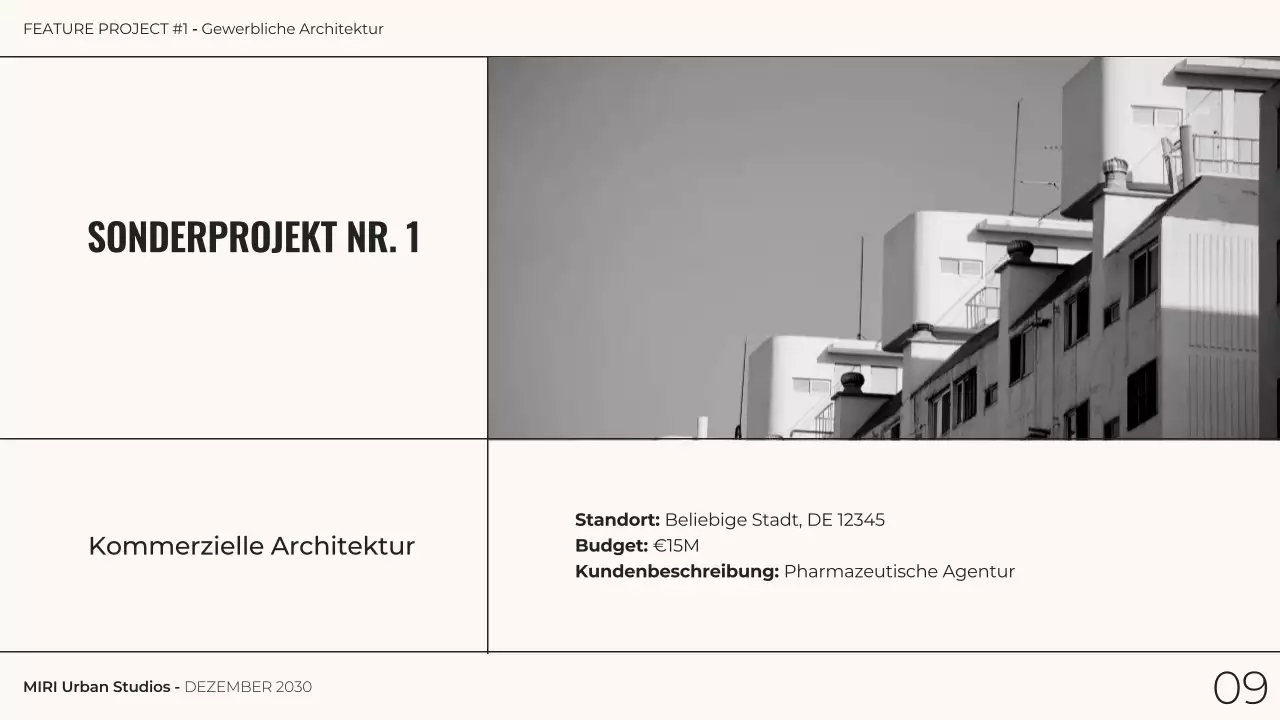 grau monochrom moderne Architektur Portfolio Präsentation