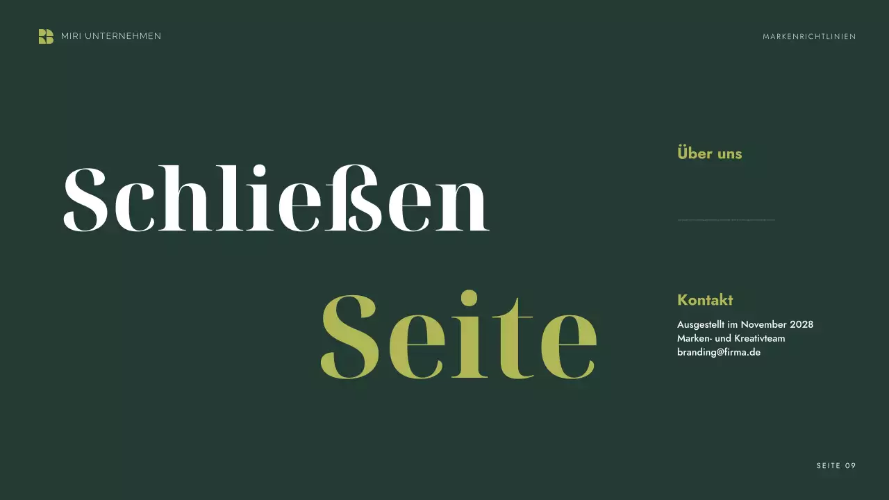 grüner moderner Markenleitfaden