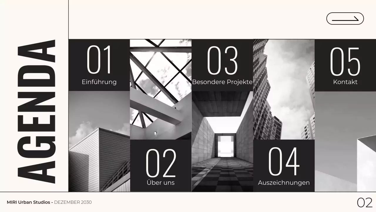 grau monochrom moderne Architektur Portfolio Präsentation