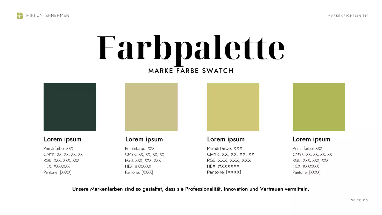 grüner moderner Markenleitfaden