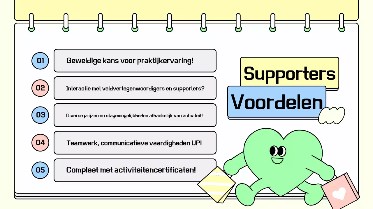 De werving van supporters in geel bevorderen