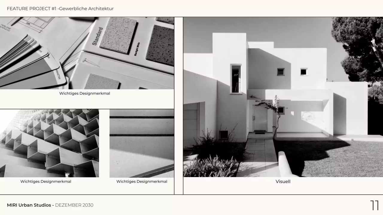 grau monochrom moderne Architektur Portfolio Präsentation