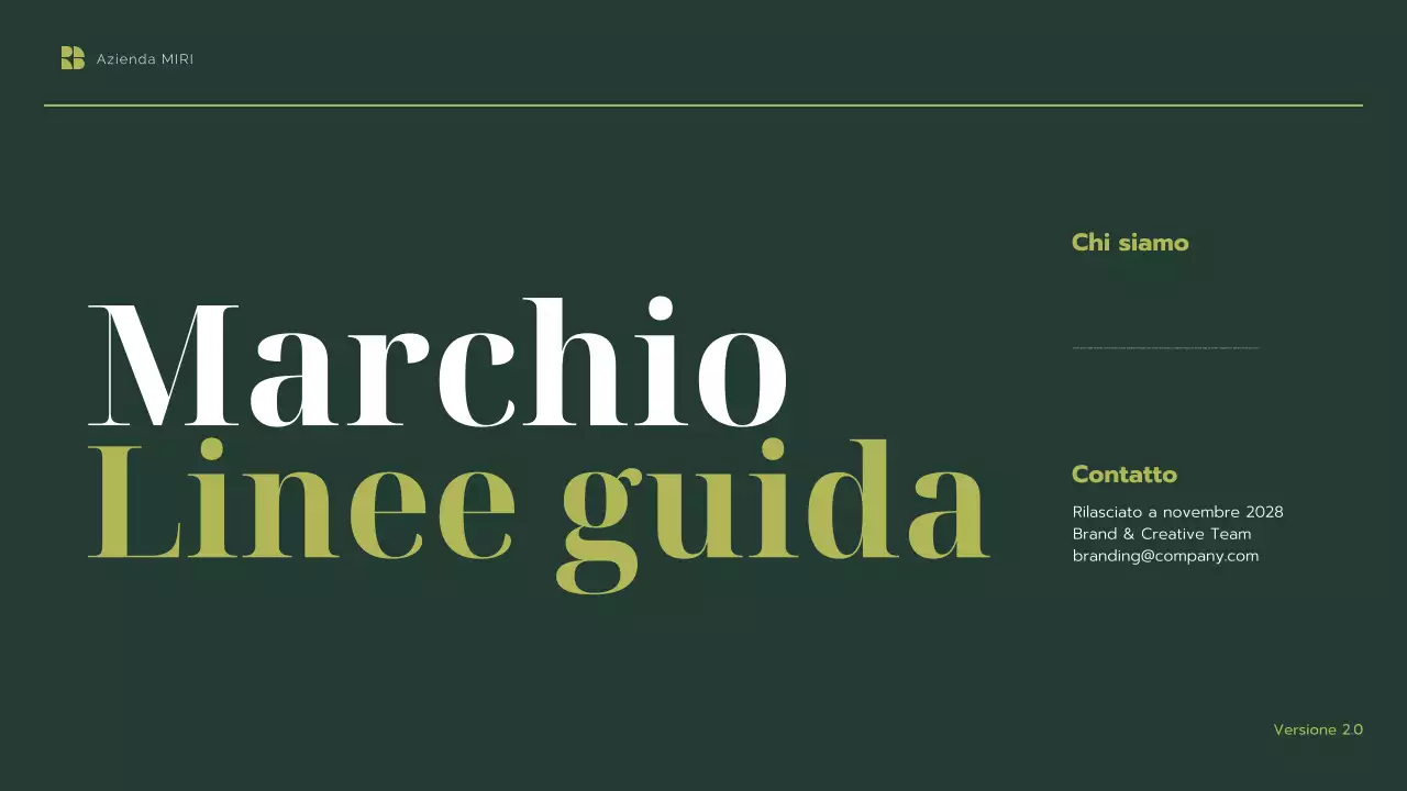 linea guida del marchio verde moderno