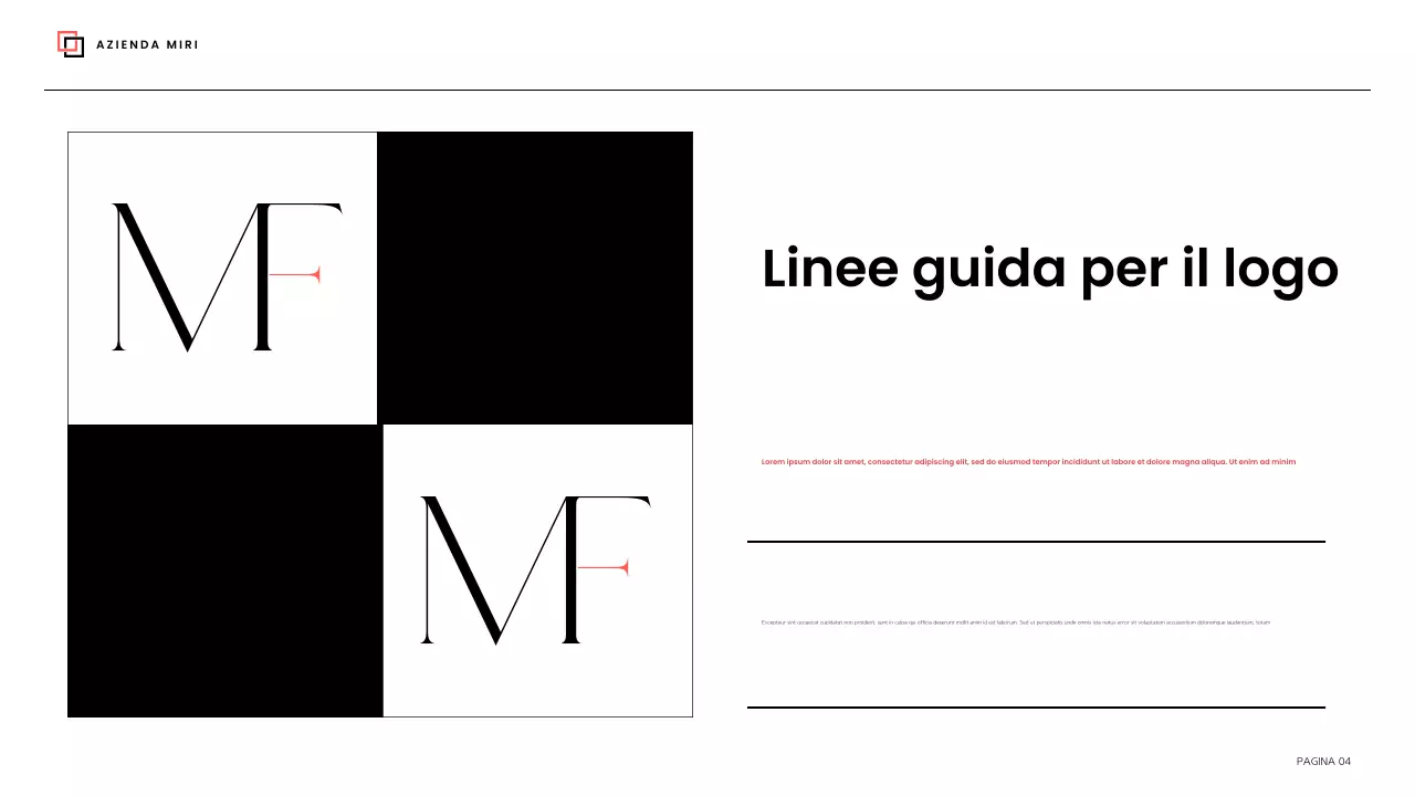 linea guida del marchio nero moderno