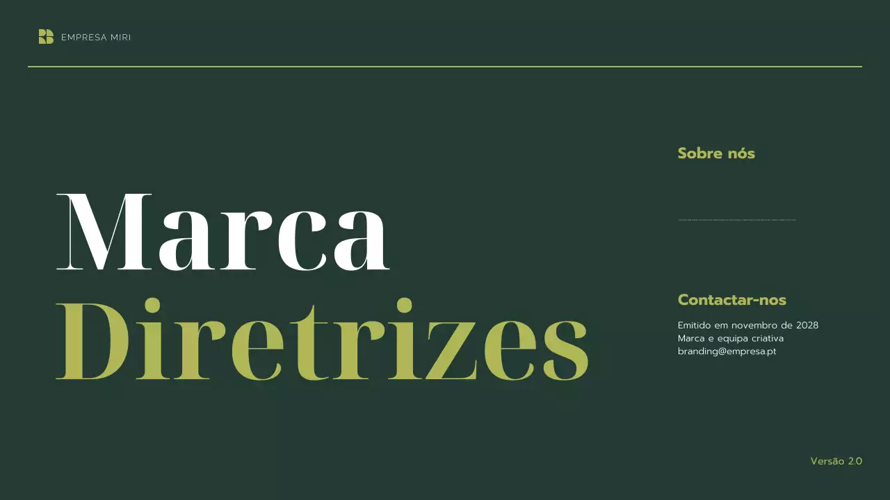 diretrizes para uma marca verde e moderna