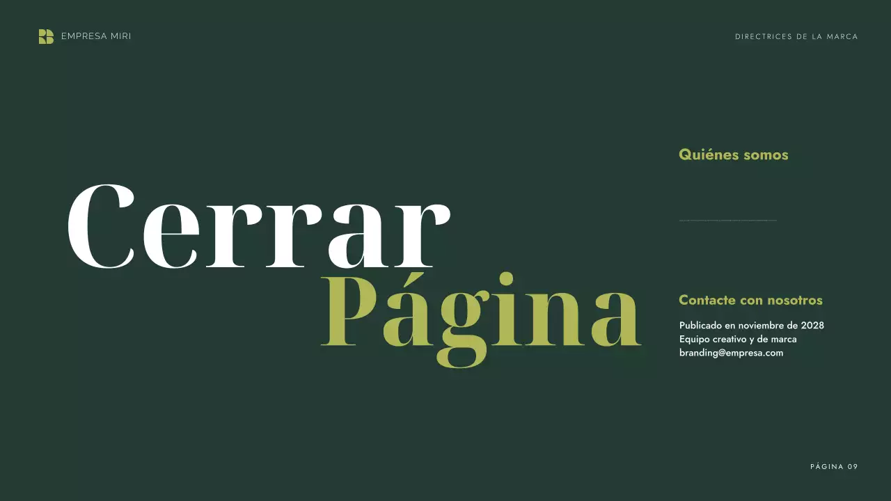 directrices de la marca green modern