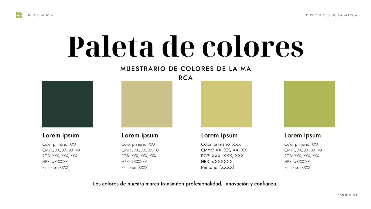 directrices de la marca green modern