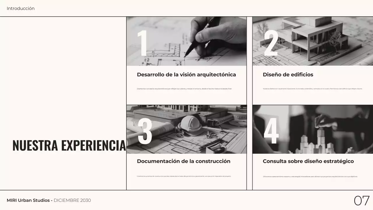 gris monocromo arquitectura moderna portafolio presentación