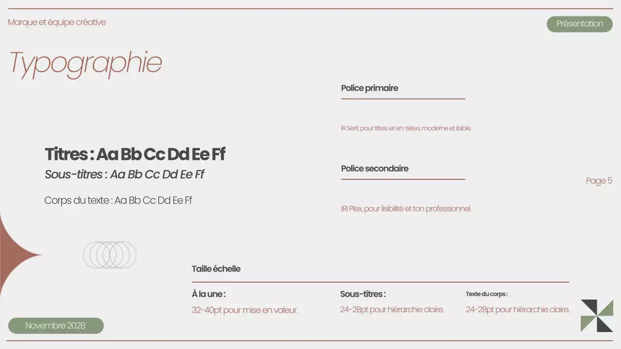 Présentation de la ligne directrice de la marque moderne grise