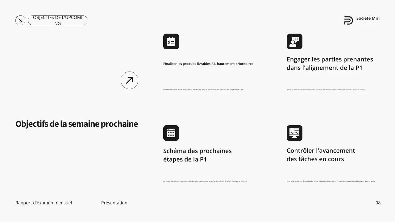 Rapport d'activité mensuel gris et vert moderne et minimaliste